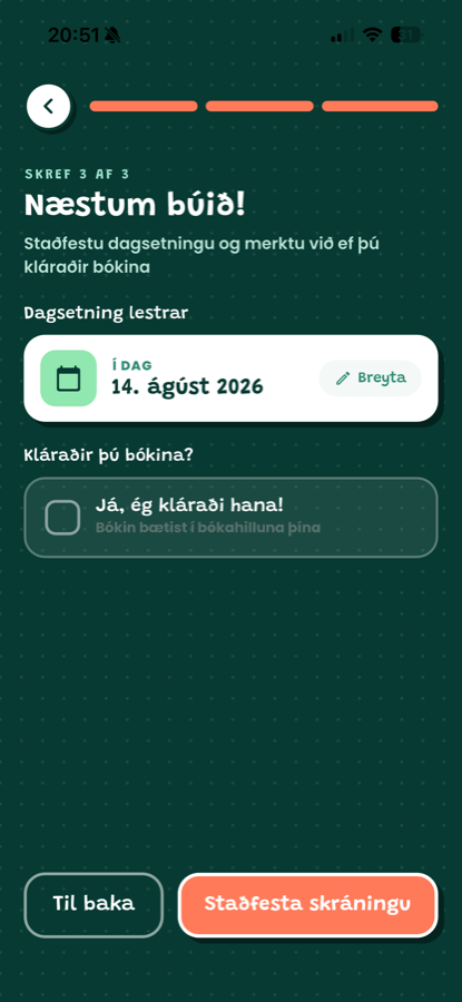 Skrá dagsetningu 1
