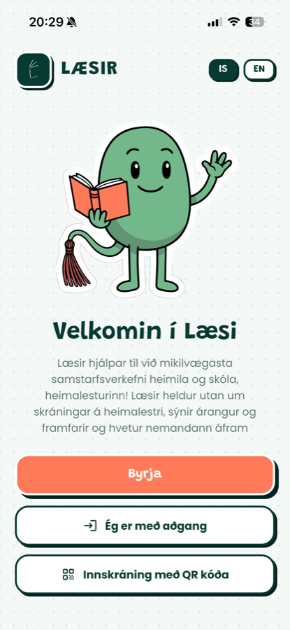 Nýskráning/Innskráning 1